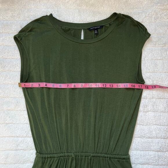 Banana Republic Olive Green Sleeveless Comfy Drawstring Dress - Picture 9 of 10